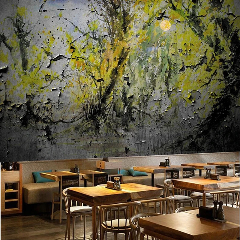 

Custom Any Size Mural Wallpaper Retro Nostalgic Mottled Cement Wall 3D Stereo Wall Painting Restaurant Cafe Art Papel De Parede