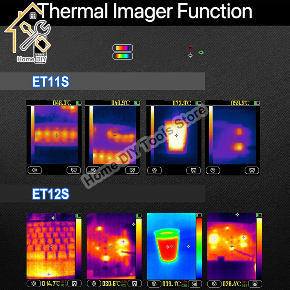 Cyfrowy termometr ET11S ET12S 2 w1 Multimetr do obrazowania termicznego Pixel Multimetro z pomiarem prądu napięciowego TOOLTOP
