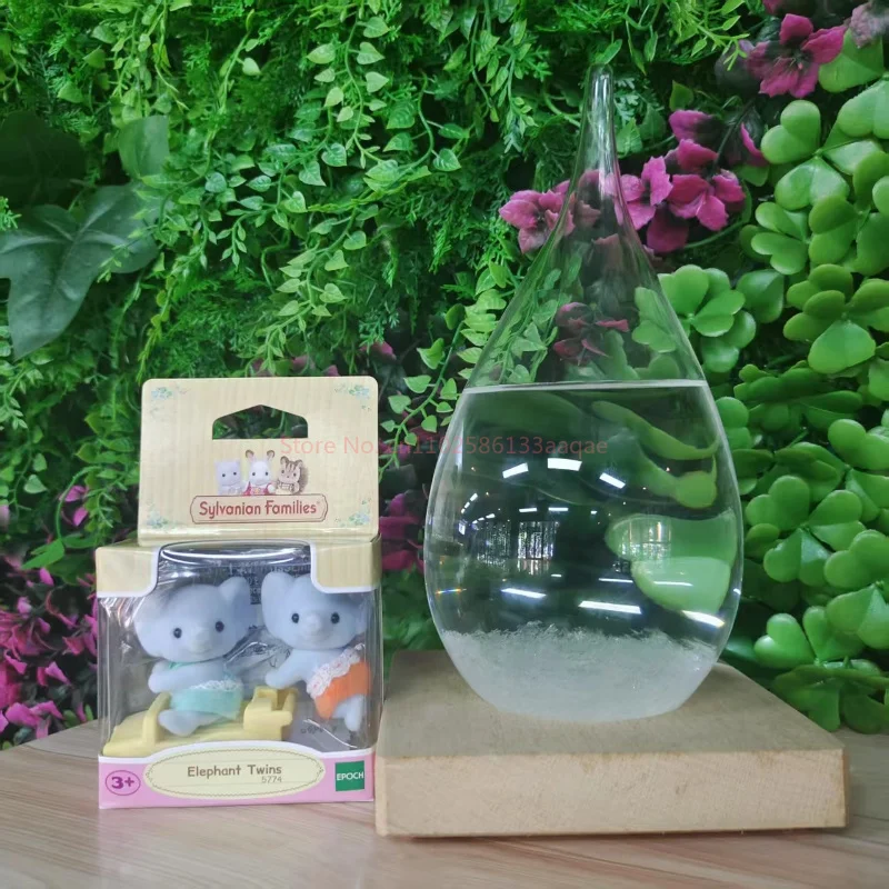 سيلفانيان فاميليز التوائم سلسلة الفيل الأزهار القط مشمس أرنب التوائم لعبة محاكاة سطح يتدفقون المواد البلاستيكية لعبة أطفال
