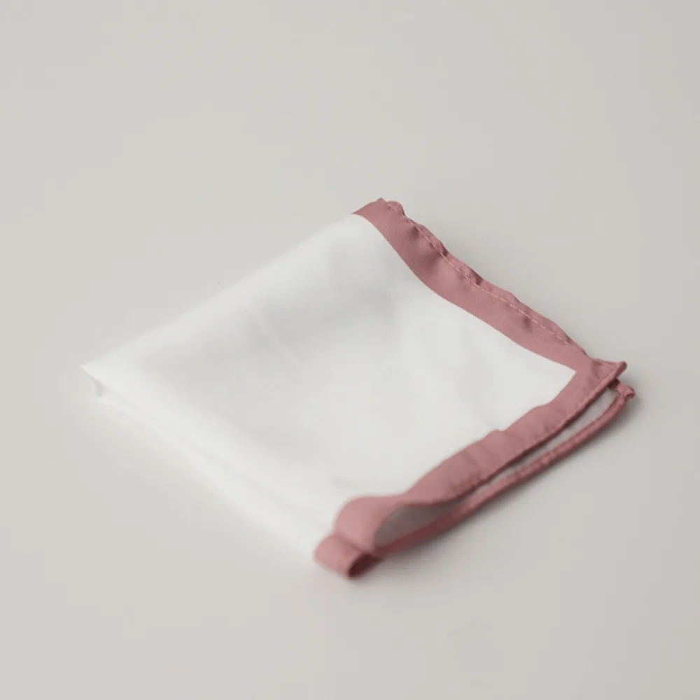 Headwear ชายเกาหลีชุด Pocket Square Vintage สีขาวธุรกิจ Hanky สีโพลีเอสเตอร์ขอบหน้าอกผ้าเช็ดตัว Handkercher ชาย