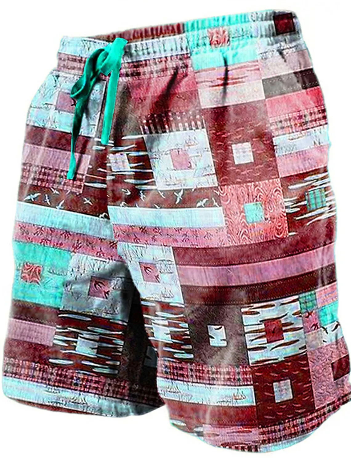 Men\'s Beach Pants Color Plaid 3D Printed Shorts Men\'s Summer Breathable Shorts Fitness Street Shorts Men\'s Ropa Hombre