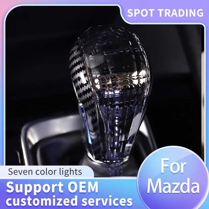 Crystal Gear Shift Knob For Mazda 2 3 Atenza Axela CX-5 CX-40 CX-30 CX-8 Car Modified Gearbox Shifter Handle With LED Light