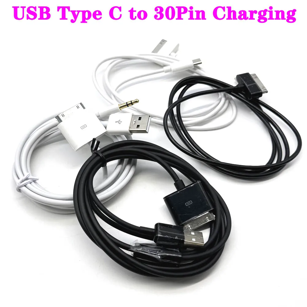 

USB Type C to 30Pin Charging Cable for iPod for iPhone 3G/3GS for iPhone 4/4S for iPad 1 for iPad 2 PVC Data Sync Cord ﻿