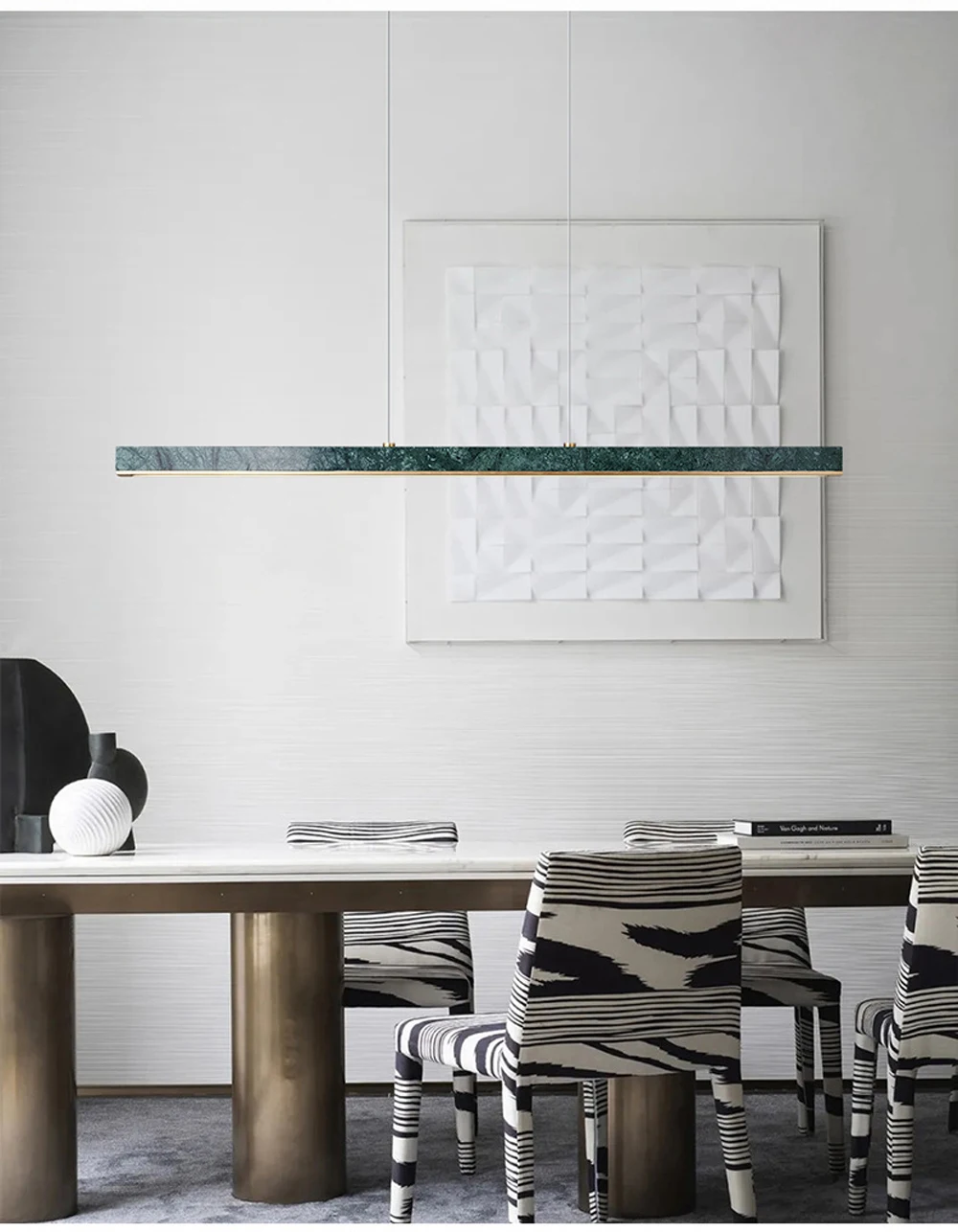 Dimmable LED Vintage Black Green Marble
