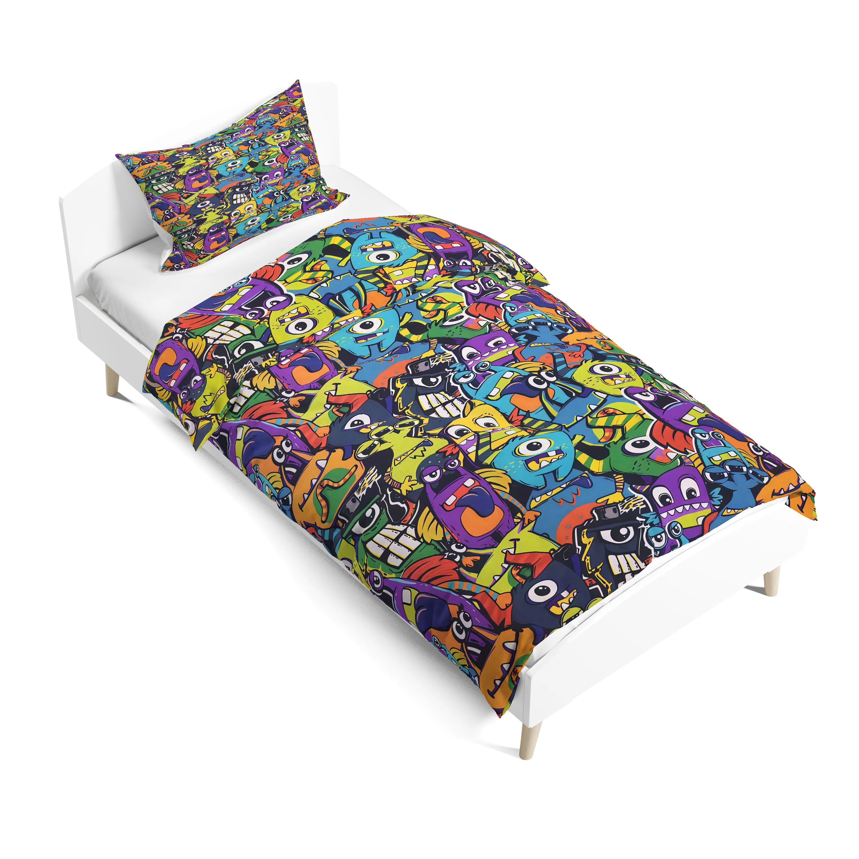 Vintage monsters Duvet Cover Set  King Queen Double Full Twin Single Size Bed Linen Set