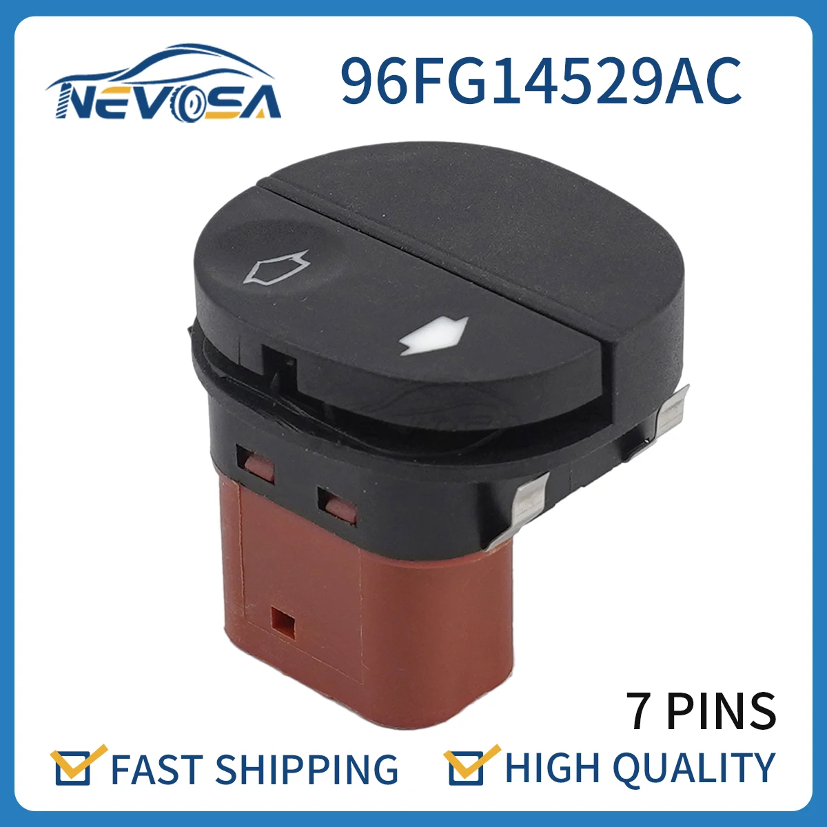 

Nevosa For Ford Fiesta MK6 Fusion KA Puma Street KA Tourneo Connect Transit Power Window Control Switch Button 96FG14529AC 7Pins