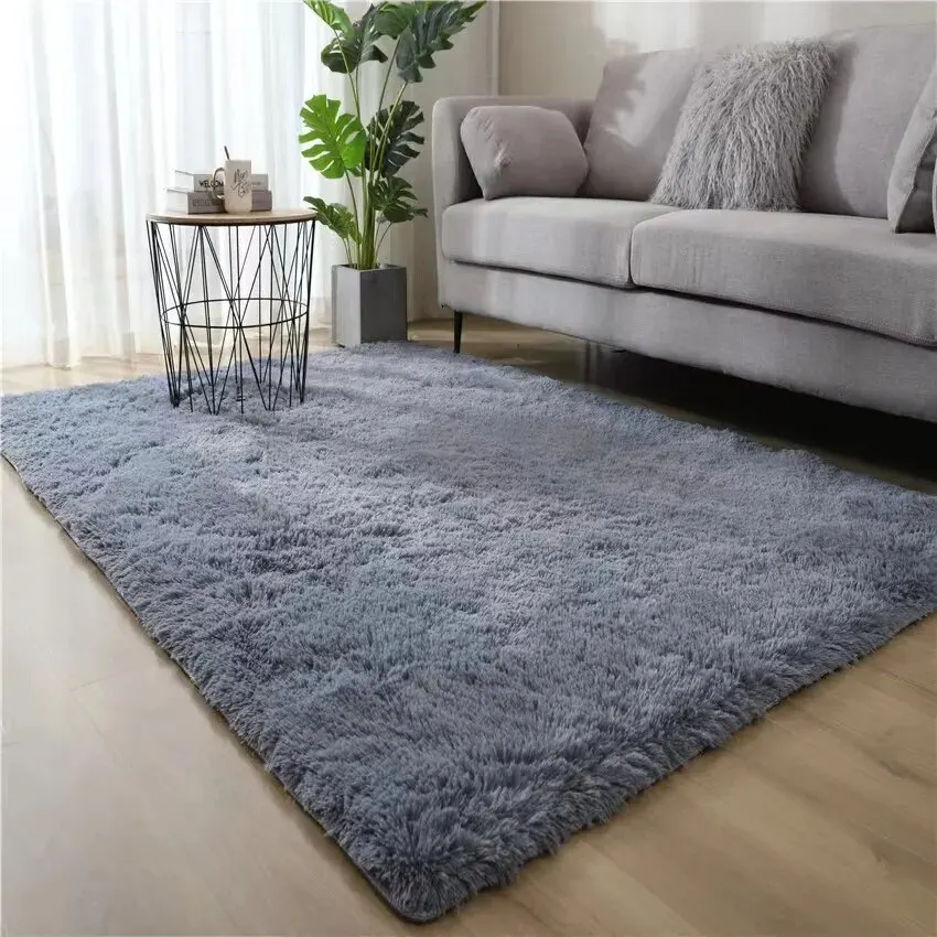 Scandinavian Ins Style Filament Wool Tie-dye Gradient Velvet Washable Living Room Bedroom Carpet Doormat Floor Mat