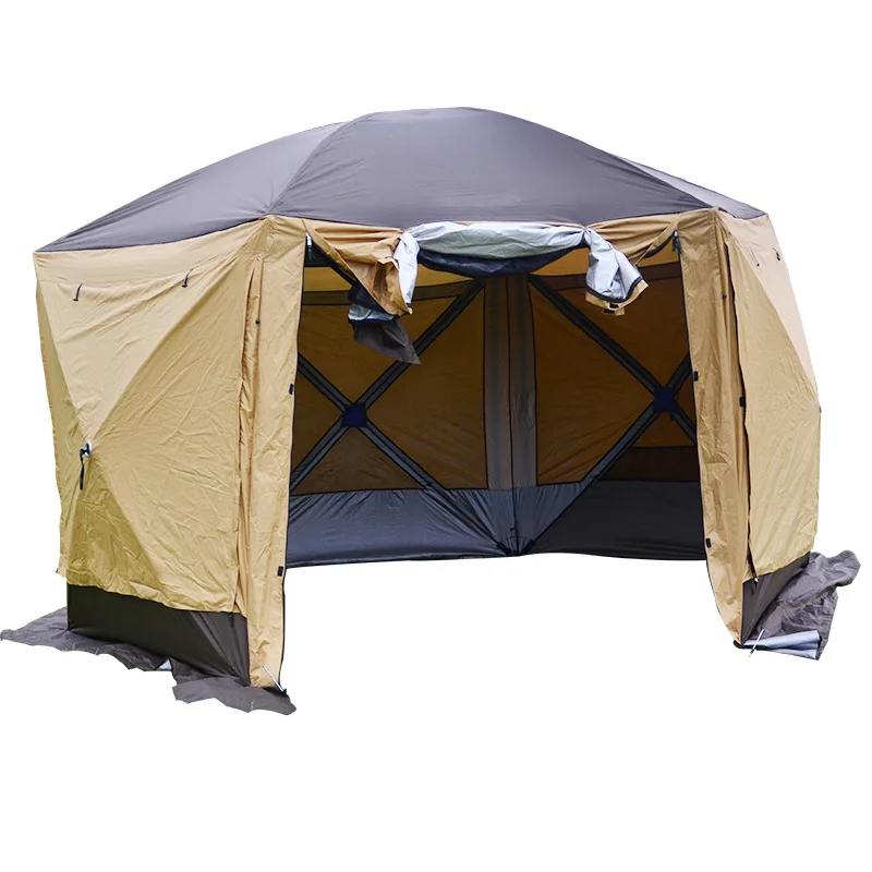 Yurt tent outdoor camping for 8-10 people, shading, rainproof and windproof, convenient for folding picnics, portable storage