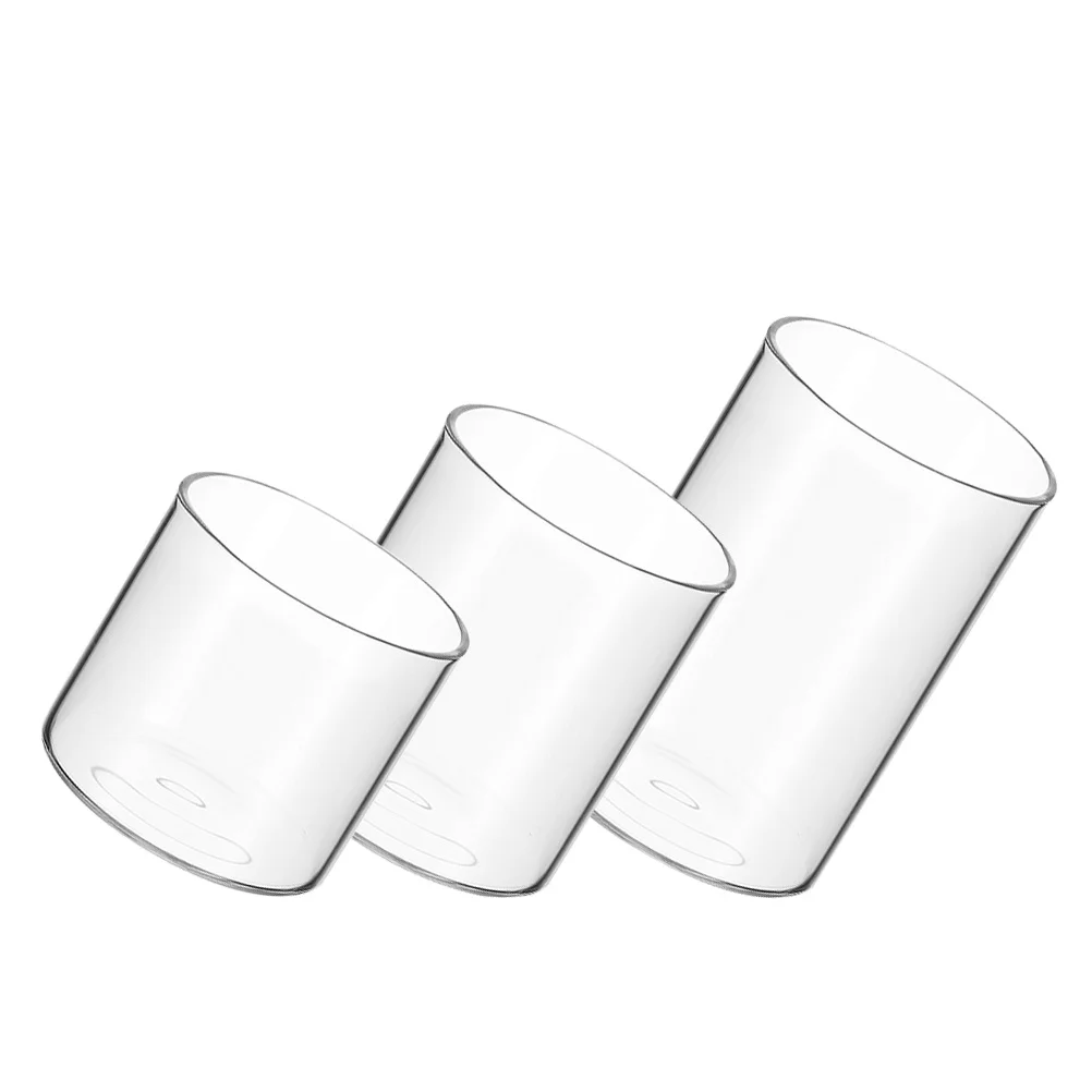 3 قطع كوب زجاجي أنيق حاوية إضاءة للشاي لتجمع المنزل مجموعة حامل مجوف لتزيين العشاء الرومانسي
