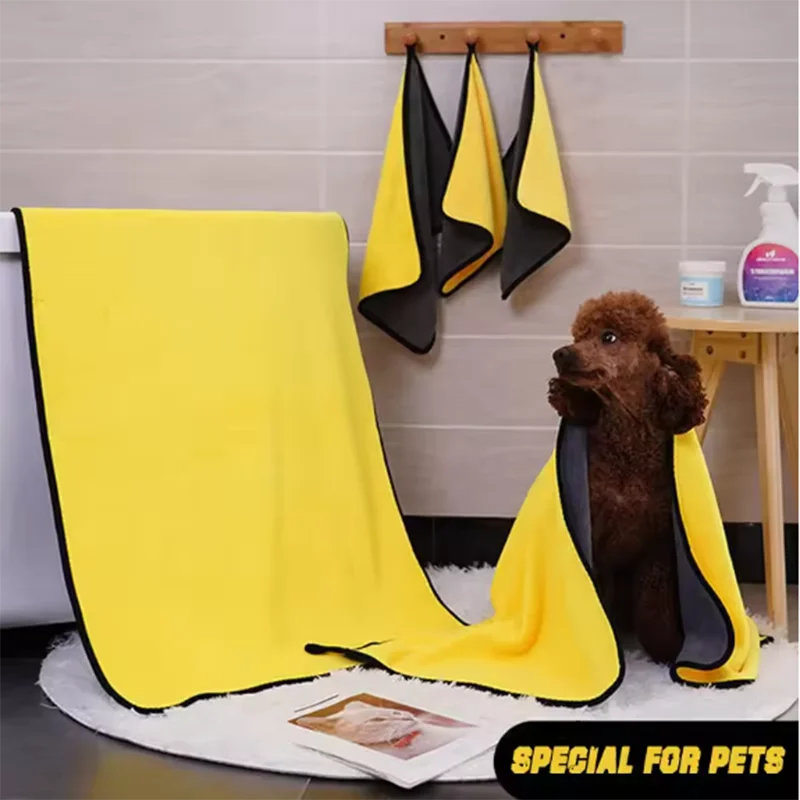 Nuevo Toalla absorbente para perros, Toalla de baño de microfibra para perros, albornoces para perros, paño de limpieza