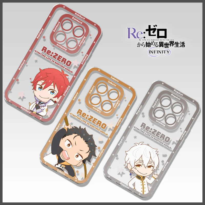 Coque transparente R-Re0 Subaru Emilia Rem pour Xiaomi Redmi Note 15 14 13 Pro Plus 12 11 10 13S 14S 10S 12S 11S 4G 5G
