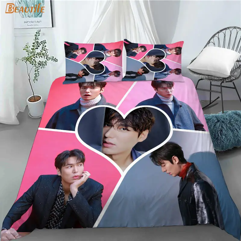 Custom Kpop Idol Lee Min Ho 3 pezzi Set copripiumino Set biancheria da letto moda piumino copripiumino federa tessili per la casa