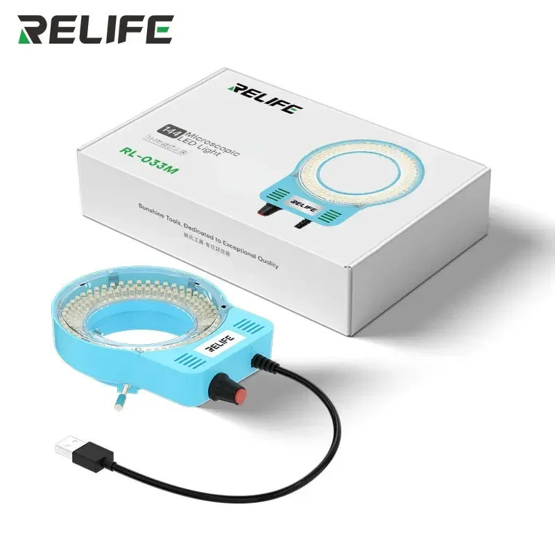Relife RL-033M 144 microscópio fonte de luz usb contas de lâmpada led ajustável alto brilho 10000-12000k microscópio ferramenta de solda