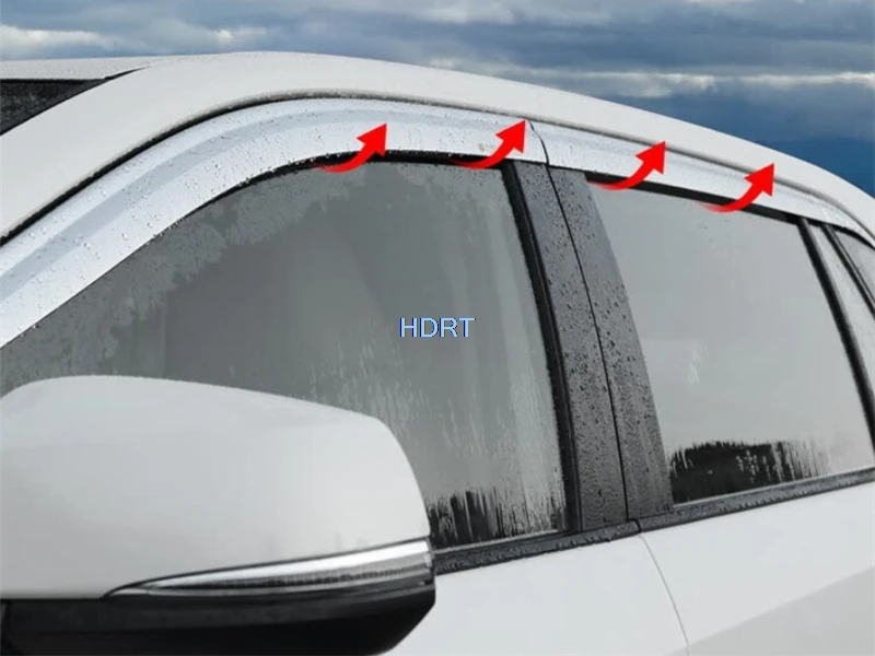 Car Style Accessories Window Deflector Rain Screen Shelter Sun Visor Cover Weather Shield Side For Toyota Wildlander RAV4 2020 +