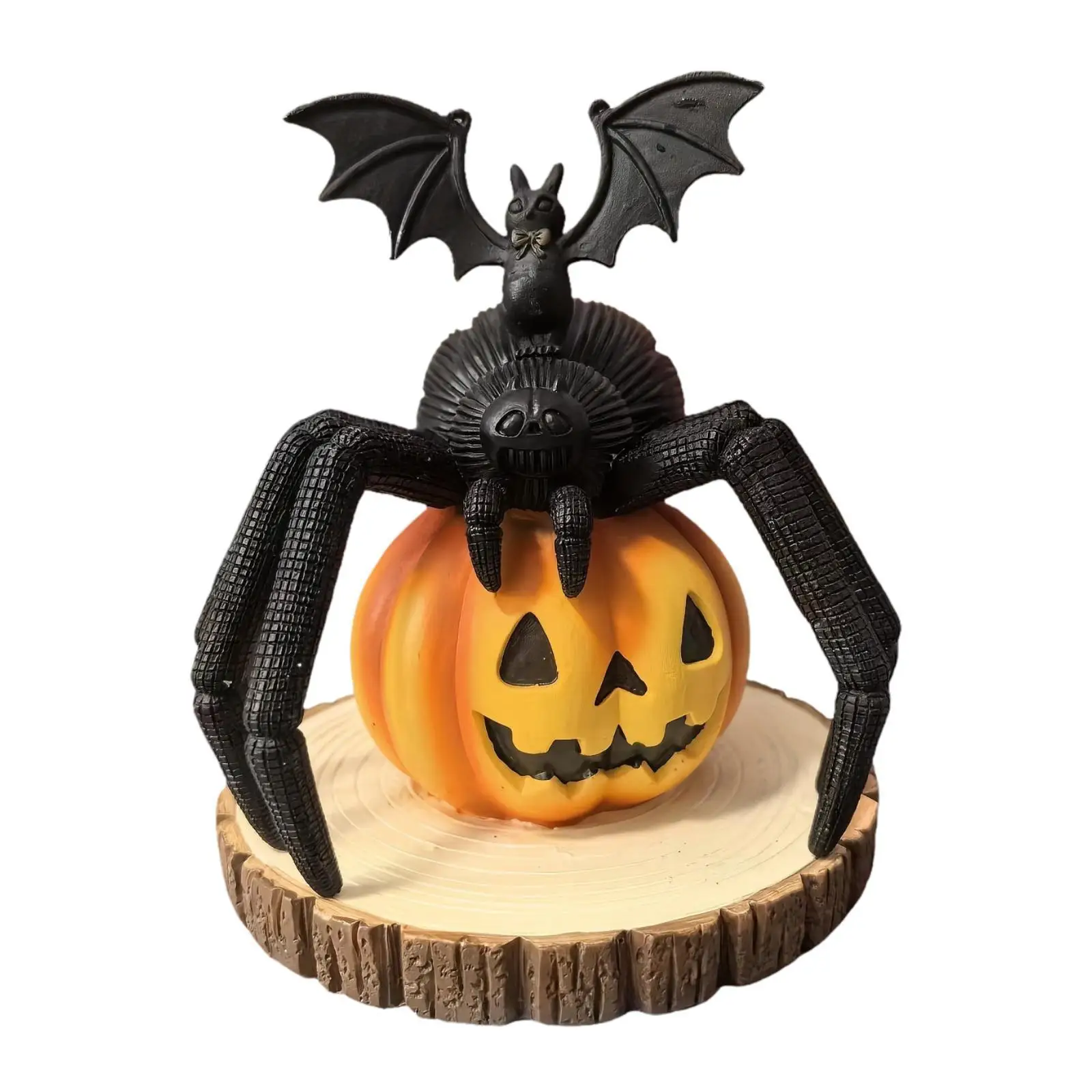 تمثال اليقطين العنكبوتي الخفافيش النحت مجموعة هدايا الهالوين الحرف الفنية الراتنج