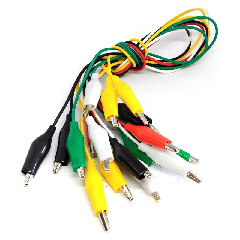 10pcs/set Electrical Alligator Clips DIY Test Leads Alligator clip Double-ended Crocodile Clips Roach Clip Test Jumper Wire kit
