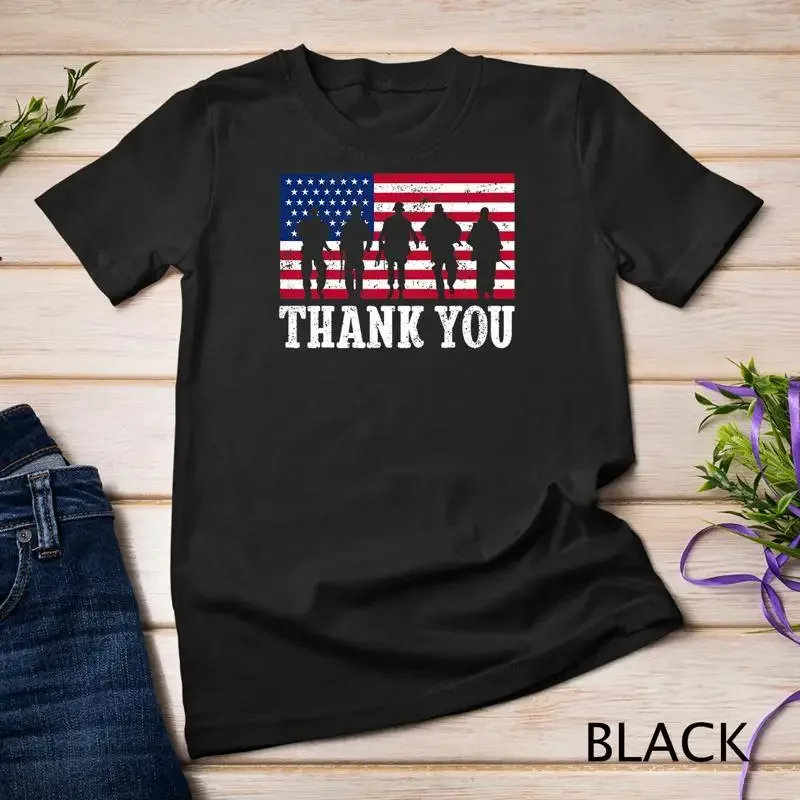 Patriotic American Flag Thank You Men Women Girls Boys Kids Unisex T shirt