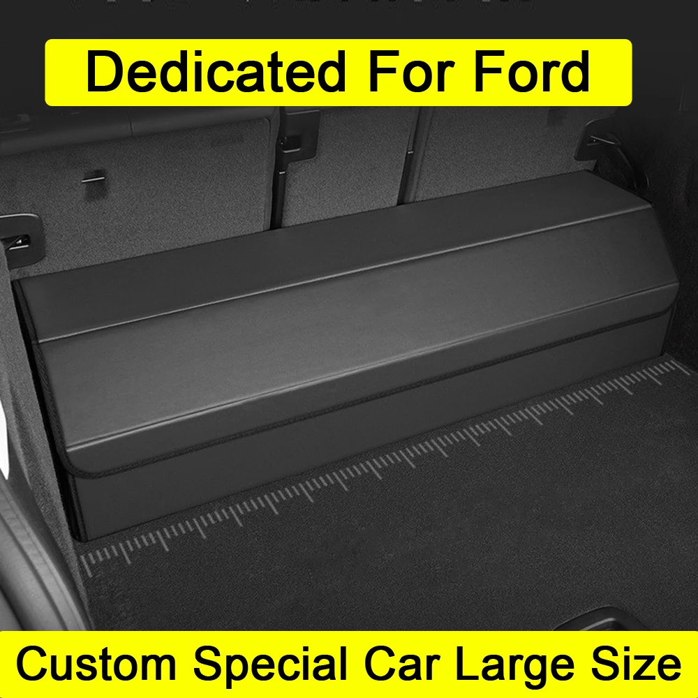 

Custom Size Car Trunk Organizer Box Large Capacity leather Trunk Storage Box For Ford Focus 3 Mondeo Fiesta Kuga Ranger Escort