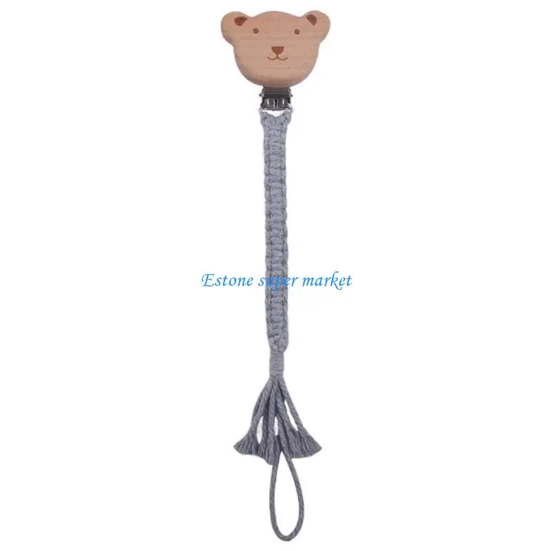 090B Pacifier Clip for Baby Wooden Teethers Dummy Holder Toy Chain for Infant Newborn