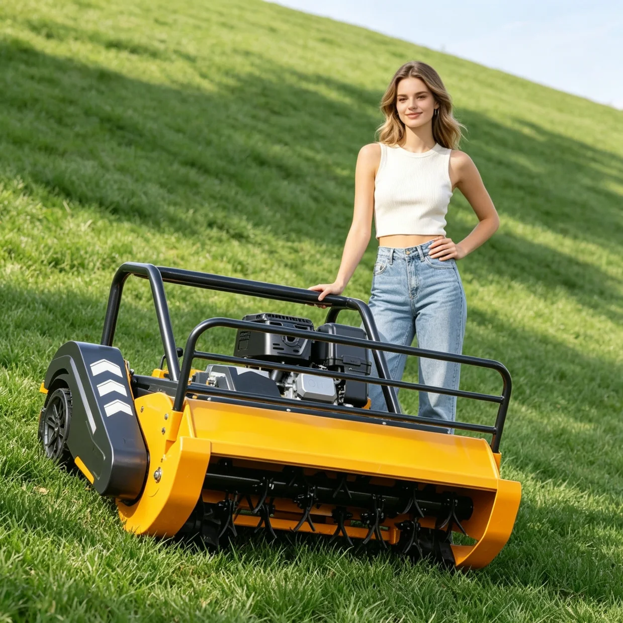 

Customized Petrol Robot Flail Mower Remote Control Lawn Care Low Fuel Consumption Long Working Time for Commercial & Household U