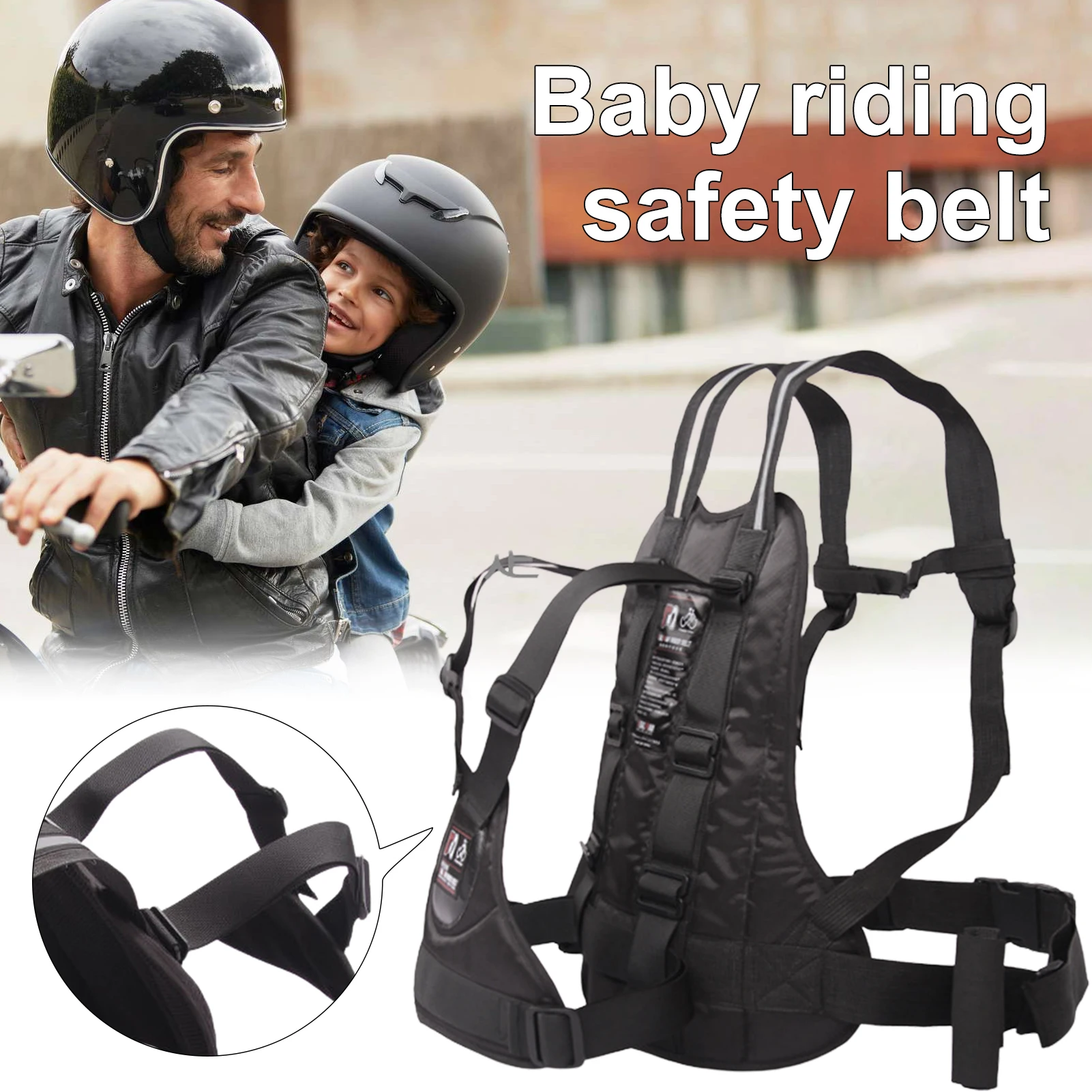 Motorcycle Safety Harness Children Motorcycle Safety Strap Adjustable Motorcycle Passenger Harness With Buckle