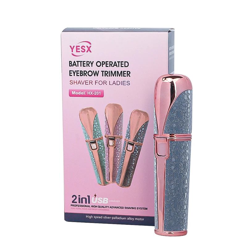 2-in-1 Wiederaufladbarer Gesichtshaarentferner und Augenbrauenrasierer - Schmerzfreier Gesichtsrasierer für Gesicht, Lippen und Körper mit Eingebauter LED-Beleuchtung USB – Detail 9