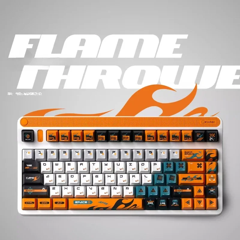 Jet Flame Theme Keycap 136key PBT Custom Personalized  Keyboard Cap Cherry Profile Gaming KeyCap for Mechanical Keyboard Wooting