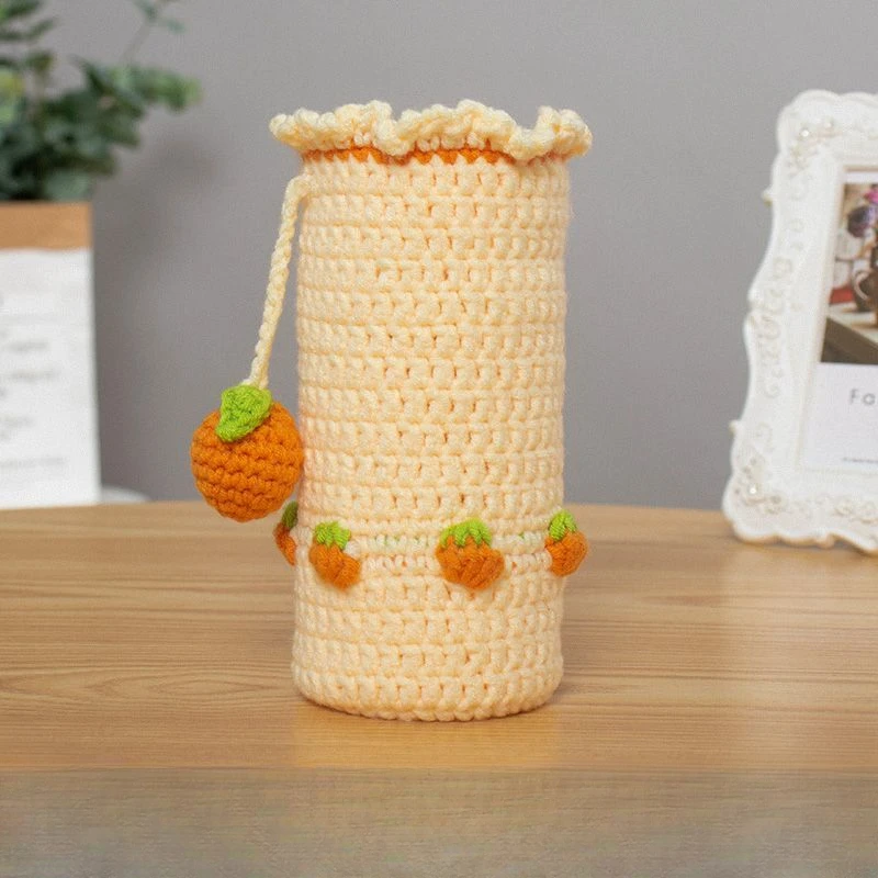 High-value Hand-crocheted Water Cup Sleeve Hand-held Cross-border Thermos Cup Anti-scald Cup Sleeve