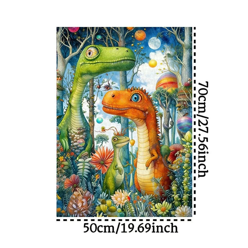 1000pcs Dinosaur Forest Puzzle Suitable for s & Families - Challenging Portable DIY, Stress-Relieving, Educational Assembly, P