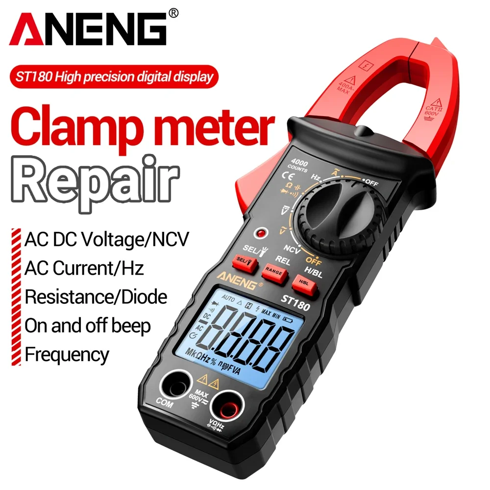 Smart Digital Multimeter Clamp Meter ANENG ST180 Voltmeter Ammeter High Precision NCV Voltage Induction Electrician Detector DIY