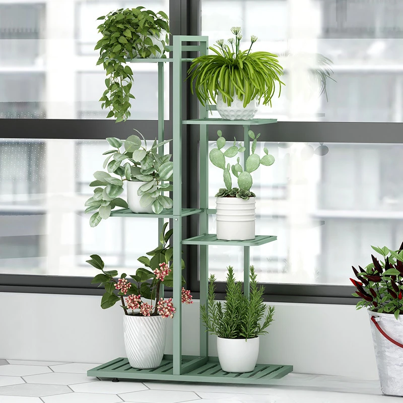 Iron Flower Rack Balcony Storage Rack Indoor Living Room Minimalist Modern Floor Standing Multi-layer Flower Pot Rack