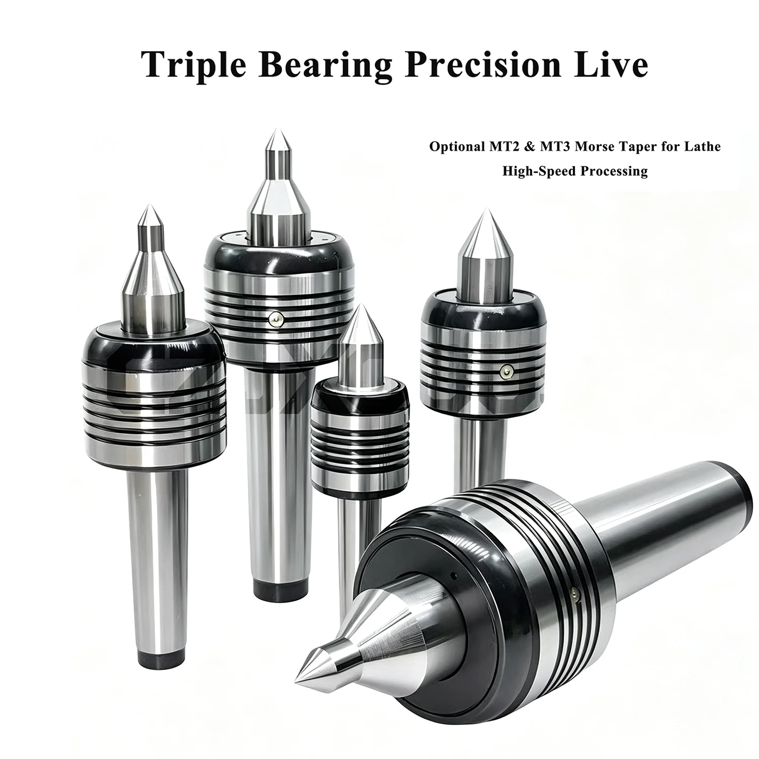 CZJXOOUS Triple Bearing Precision Live Center MT2 MT3 Morse Taper Lathe Rotating Center A/C Type