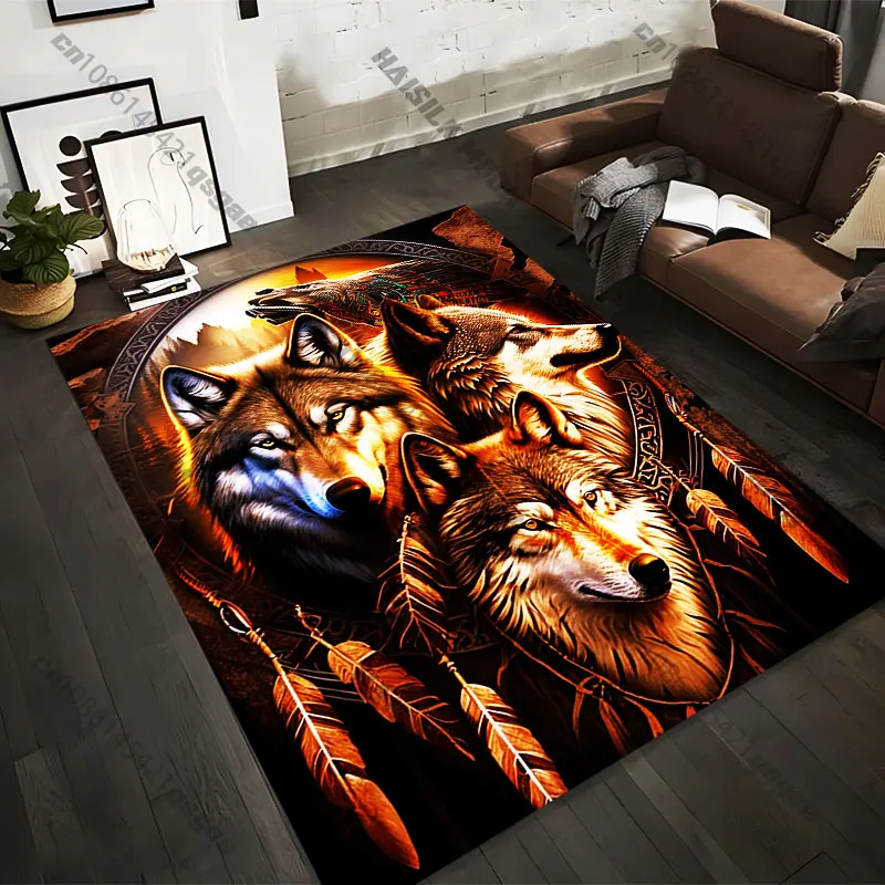 Tapis imprimés Unity Strength Wolves and Nature, 21 tailles, pour tapis de yoga pour adultes, décoration de salon, paillasson personnalisé