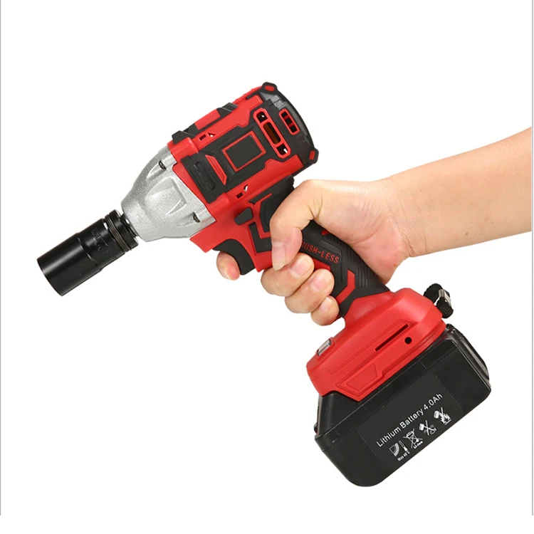 Li-ion Battery Power Tool Wrenches Electric Cordless Impact Wrench High Torque Recharge  le Industry Power Screwdriver for Tires