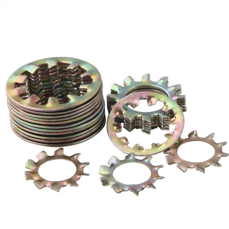 

M3/M4/M5/M6/M8/M10/M12 Color Zinc Internal Tooth Washer Lock Washer External Tooth Lock Washer Shockproof Lock Washer