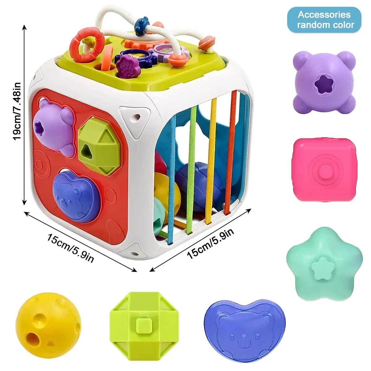 Jeu de tri de blocs de formes colorées pour bébé, jouets d'apprentissage Montessori pour enfants, cadeau de naissance, nouveau, 6, 12 mois