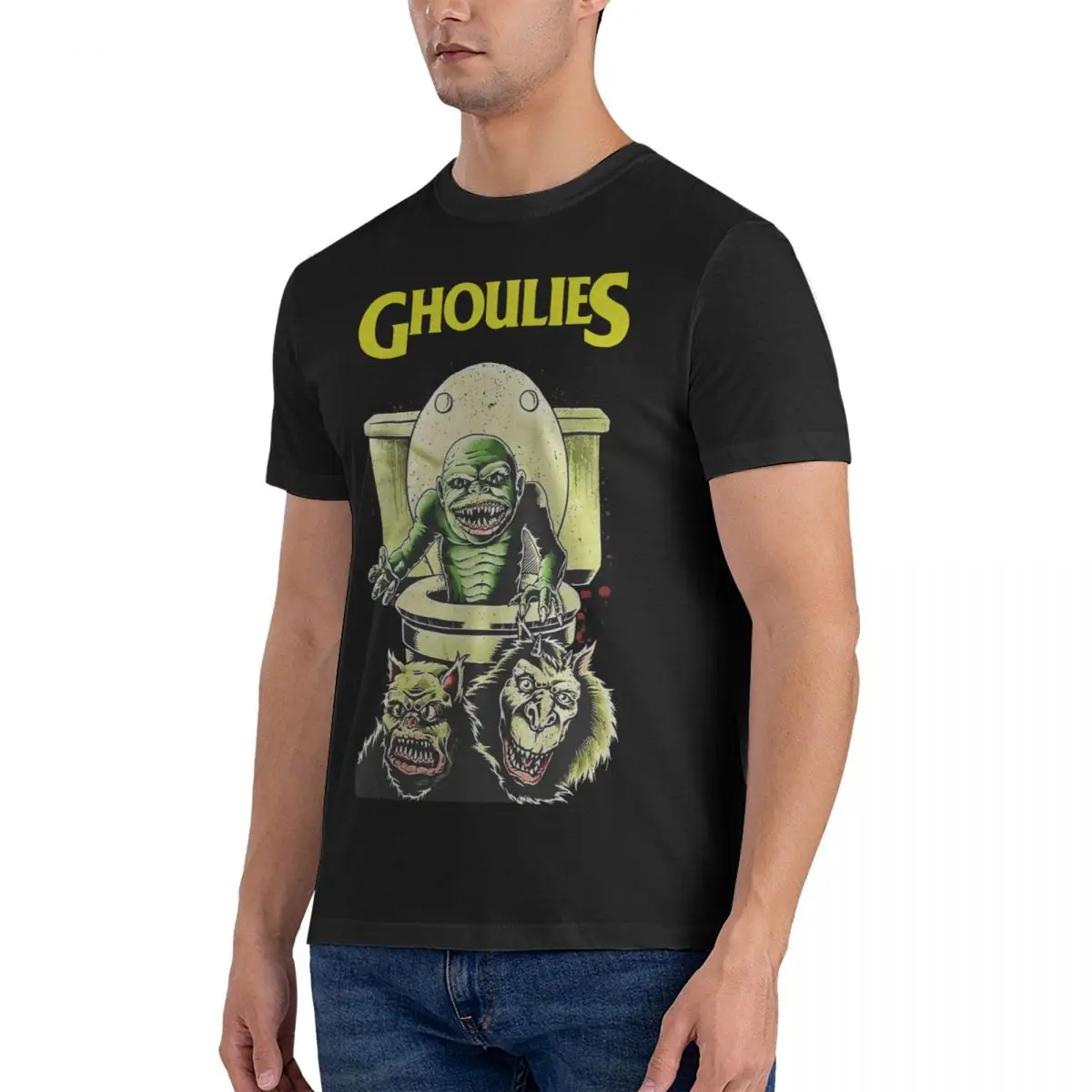 Novelty Green Color Horror Film Gift For Fans T-Shirt for Men Crewneck Pure Cotton T Shirt Ghoulies Short Sleeve Tee Shirt New