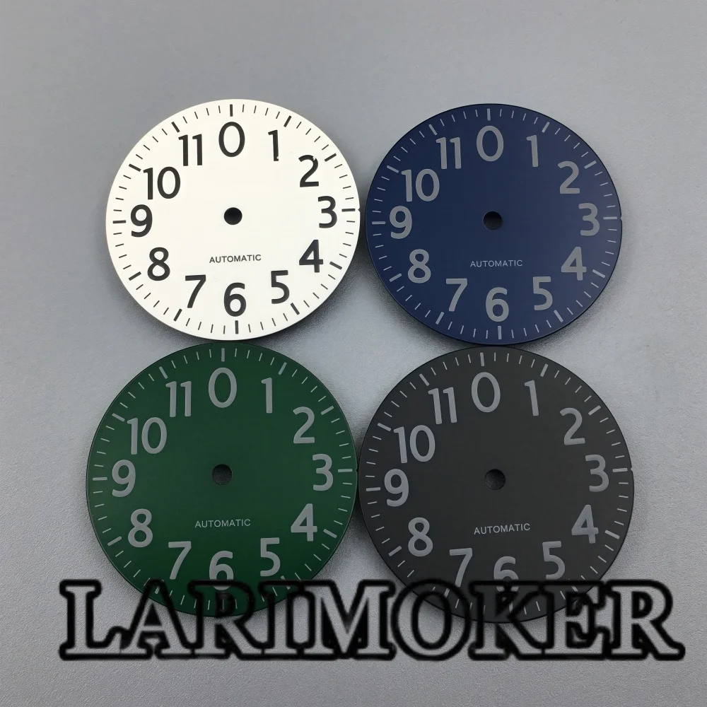 

LARIMOKER 29MM black white blue green 12-hour green Luminous dial for NH35 NH36 ETA2824 2836 automatic movement watch parts