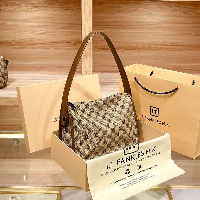 

2026 New Hong Kong Genuine Leather Pea Satchel,Trendy Viral Shoulder Sling,Fashion Casual Crossbody Handbag for Women