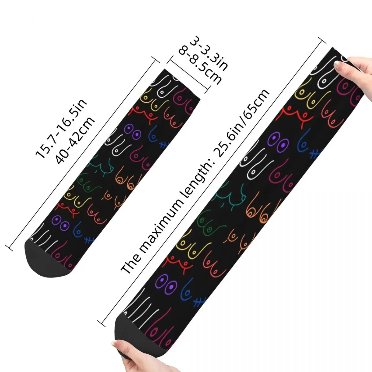 Winter Warm Funny Unisex Boobs Pattern Socks Cartoon Non-slip Football Socks