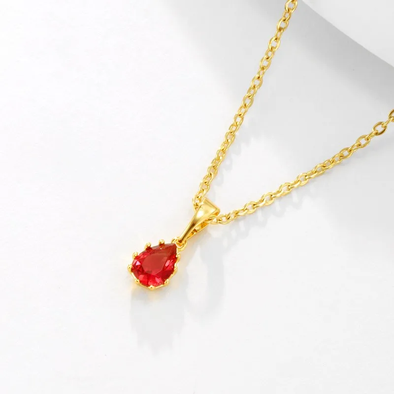 

Fashion Water Droplets Necklace 24K Gold Plating Necklace For Women Lady Charm Zircon Link Jewelry Surprise Exquisite Advanced