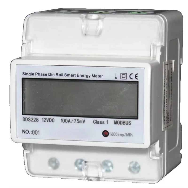

4P Solar Panel DC Energy Meter 75mV External Shunt DC 0-1000V Din Rail Energy Meter EV Charger 200A/75mV