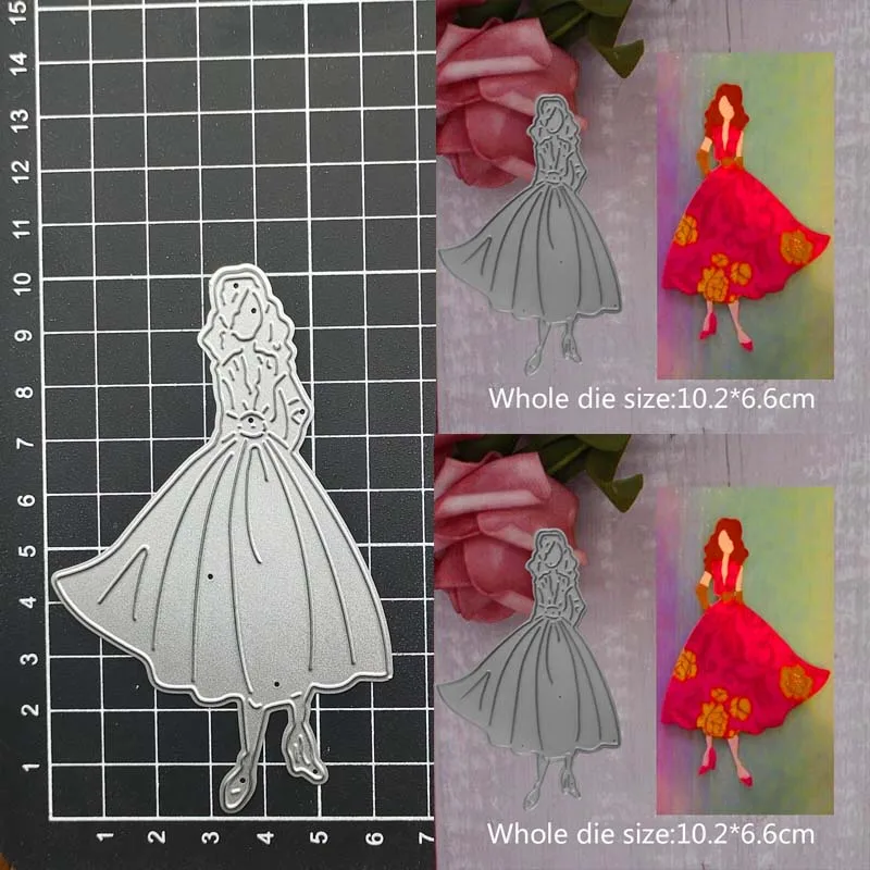 

Dress Girl Metal Cutting Dies DIY Scrapbooking Paper Photo Album Crafts Mould Cards Punch Stencils