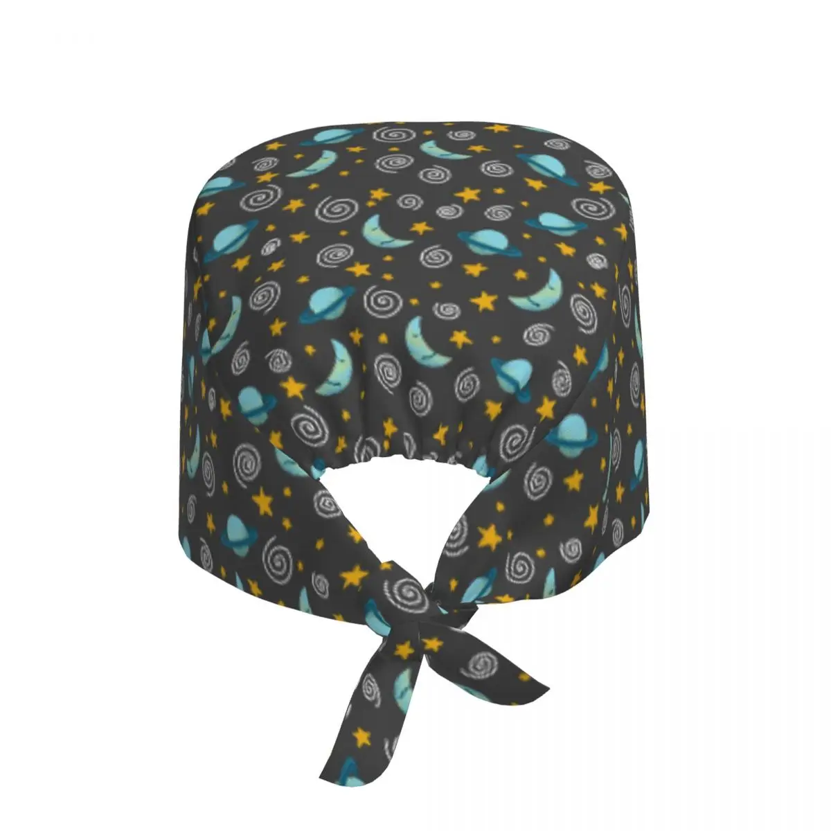 Custom Moon And Stars Space Aliens Pattern Scrubs Cap Surgical Hats Men Women Operating Room Cap Nursing Cap Lab Works Hat