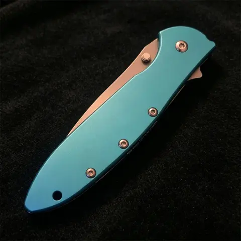 Ks1660 Ken Onion Leek Assisted Flipper Knife 3" Bead Blast Plain Blade Outdoor Camping Hunting Survival EDC Pocket Knife
