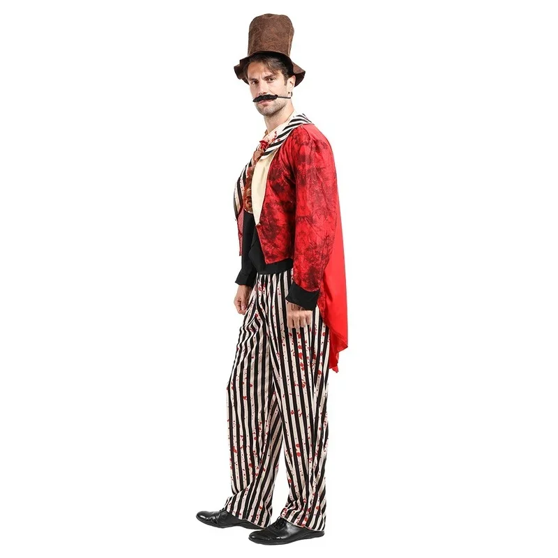 Adult Scary Animal Trainer Halloween Costume Men Bloody Circus Clown Carnival Cosplay Easter Purim Fancy Dress&J1
