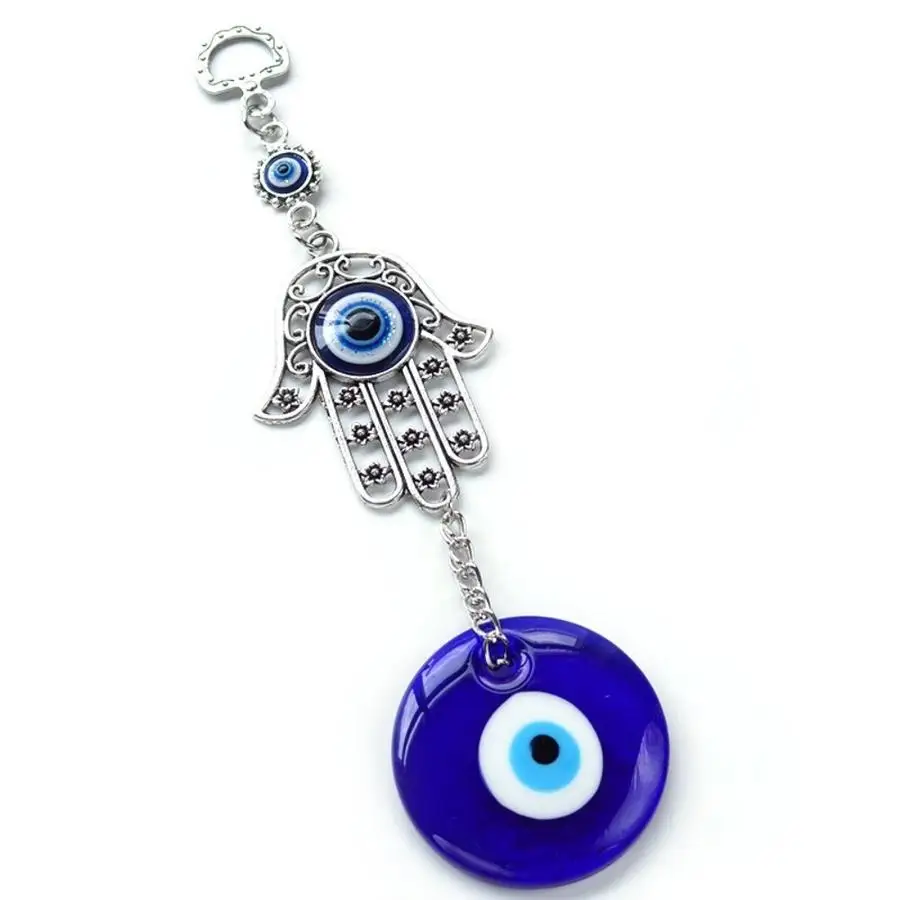 1/5/10/20/50/100pcs Turkish Evil Eye Blue Bead Pendant - Hand of Fatima Glass Eye Charm, Home Decor Wall Hanging, Amulet Protect