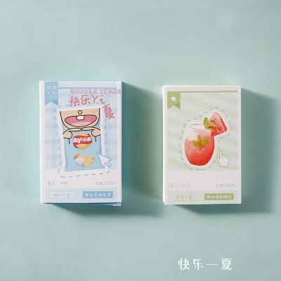 28PCS Happy Summer Lomo Mini Photo Memo Cards Set for Scrapbooking Journaling Gifts - Creative Card Set