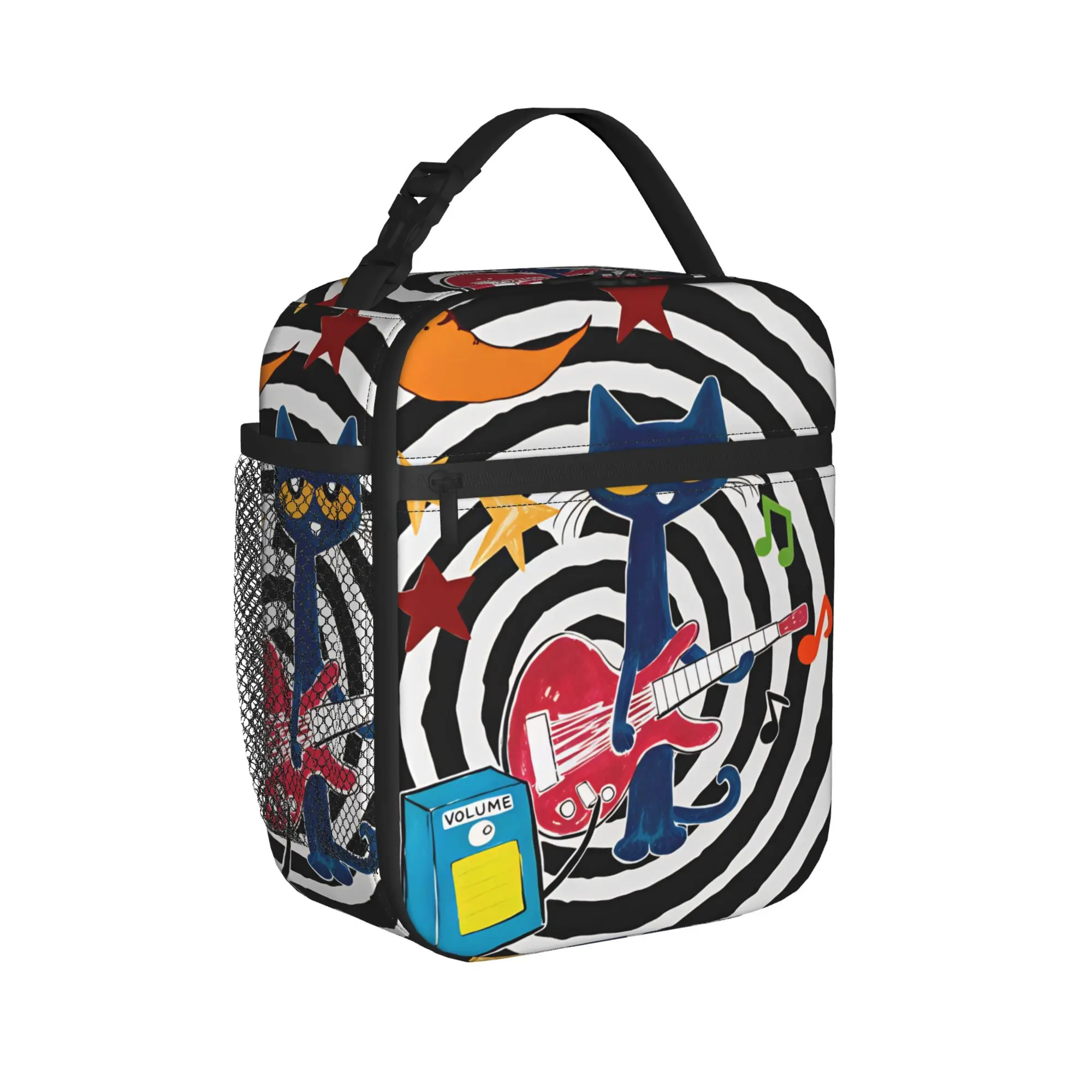 Pete  Cat   Lunch Bag For Child  Print Lunch Box Casual School Cooler Bag Portable Waterproof Thermal Lunch Bags