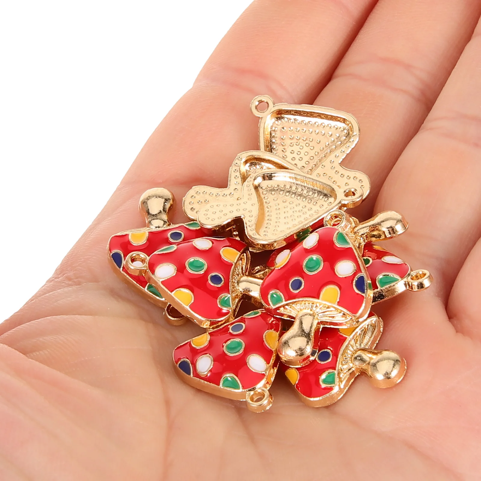 

10Pcs Mushroom Charms DIY Jewelry Making Alloy Pendants for Necklace Bracelet Keychain Earrings Mini Metal Charms